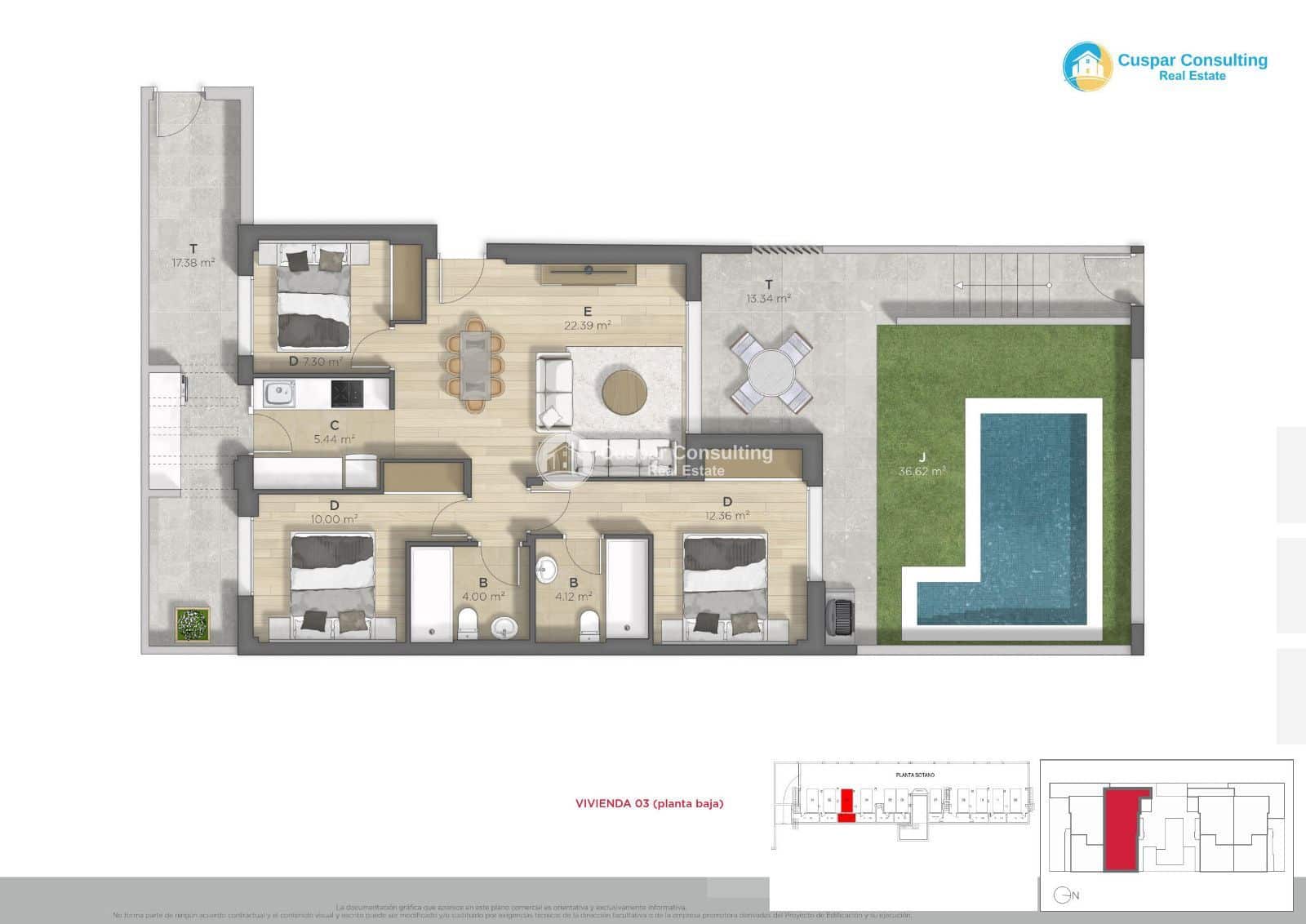 2 soveværelse Penthouse til salg i La Azohia med swimmingpool garage - € 308.456 (Ref: 9248387)