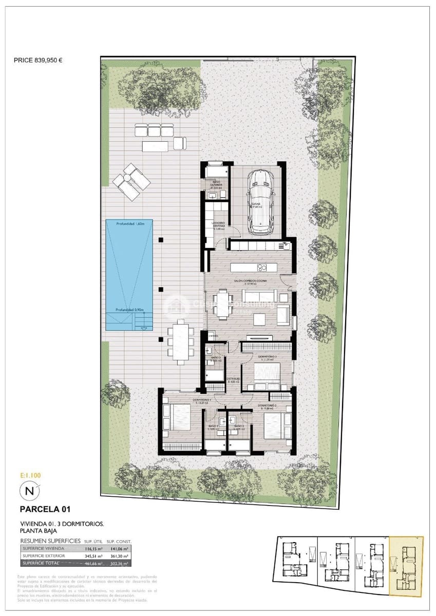 3 Zimmer Villa zu verkaufen in Lo Pagan mit Pool Garage - 819.950 € (Ref: 9283955)