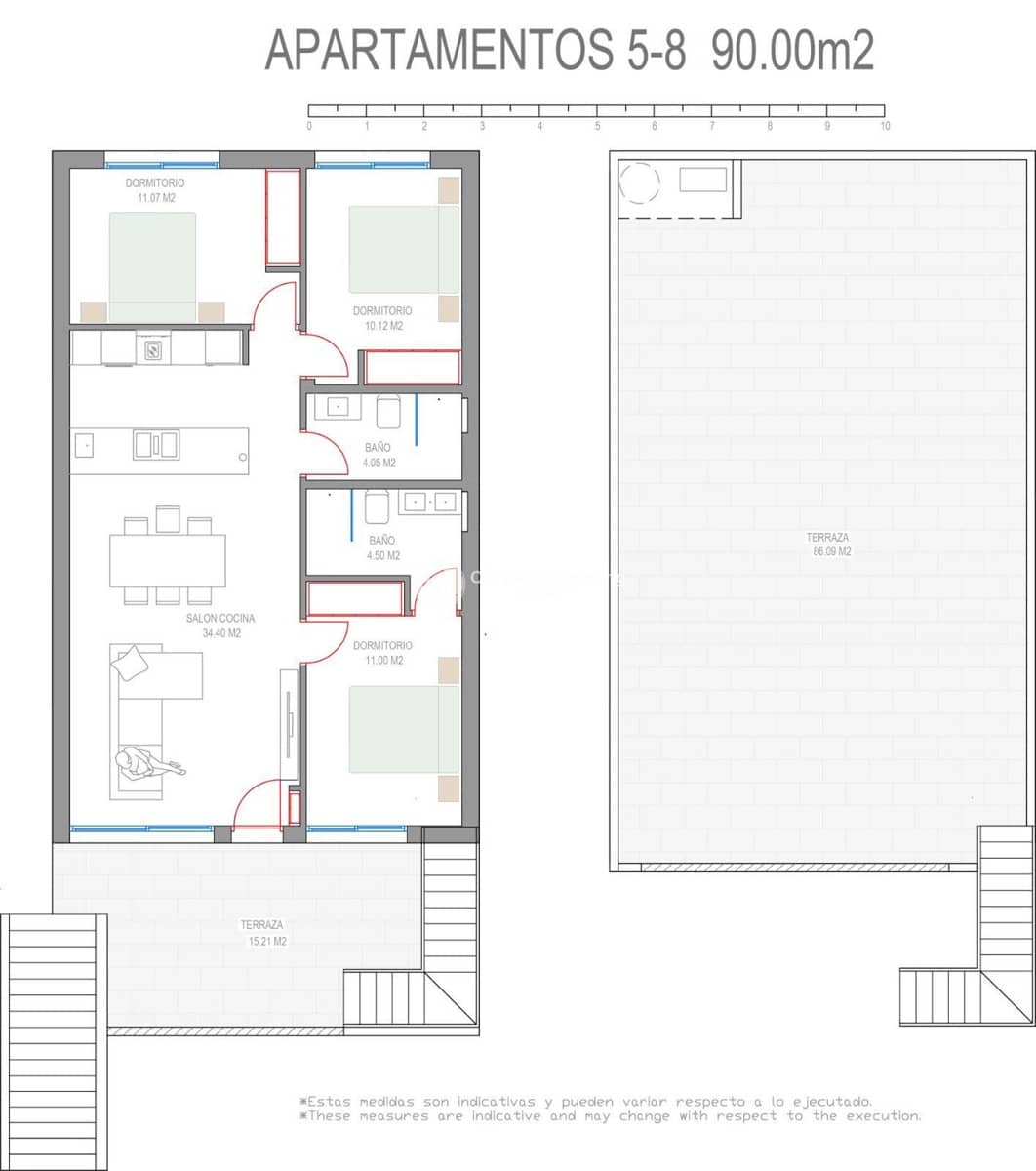 3 soveværelse Penthouse til salg i Pilar de la Horadada med swimmingpool garage - € 369.000 (Ref: 9302950)