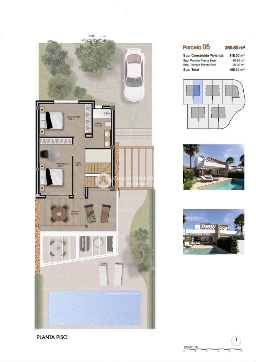 3 quarto Casa em Banda para venda em Monforte del Cid com piscina garagem - 485 000 € (Ref: 9304860)