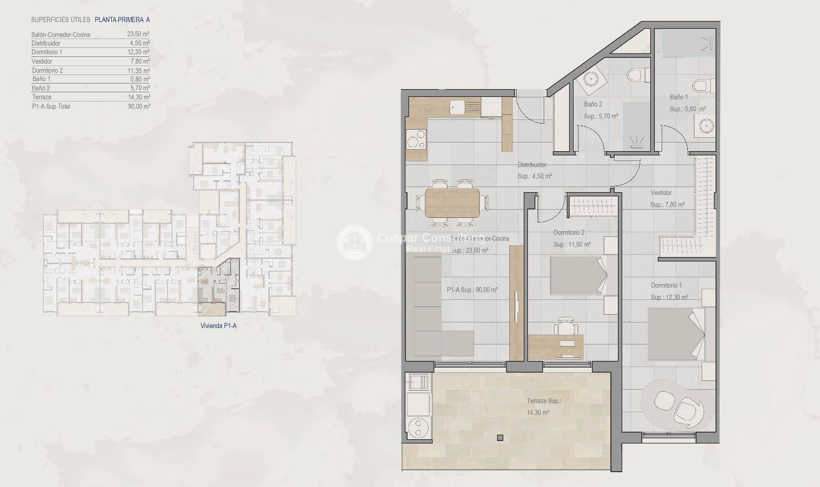 2 chambre Penthouse à vendre à Torre-Pacheco avec piscine garage - 229 000 € (Ref: 9720967)