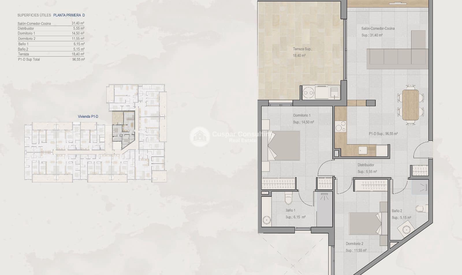 2 chambre Penthouse à vendre à Torre-Pacheco avec piscine garage - 229 000 € (Ref: 9720967)