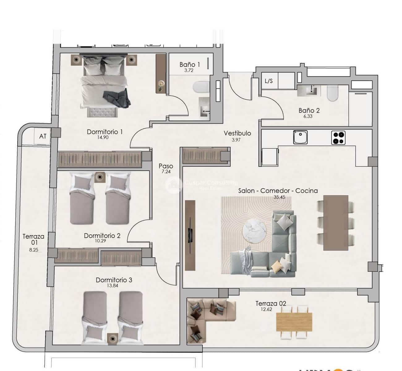 2 soverom Penthouse til salgs i Santa Pola med svømmebasseng garasje - € 298 000 (Ref: 9773460)