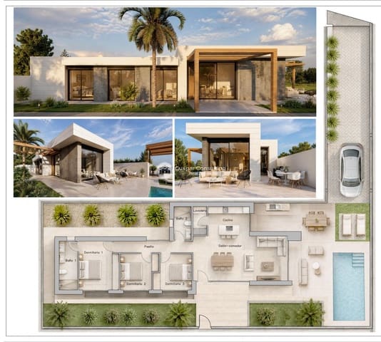 Chalet de 3 habitaciones en Pilar de la Horadada ciudad, Pilar de la Horadada en venta con piscina garaje - 586.000 € (Ref: 9978036)