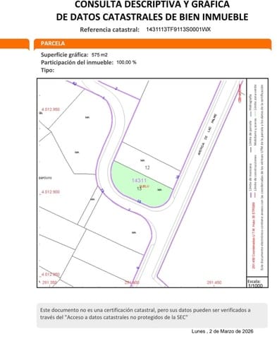Bouwgrond te koop in La Alcaidesa - € 330.000 (Ref: 9645054)