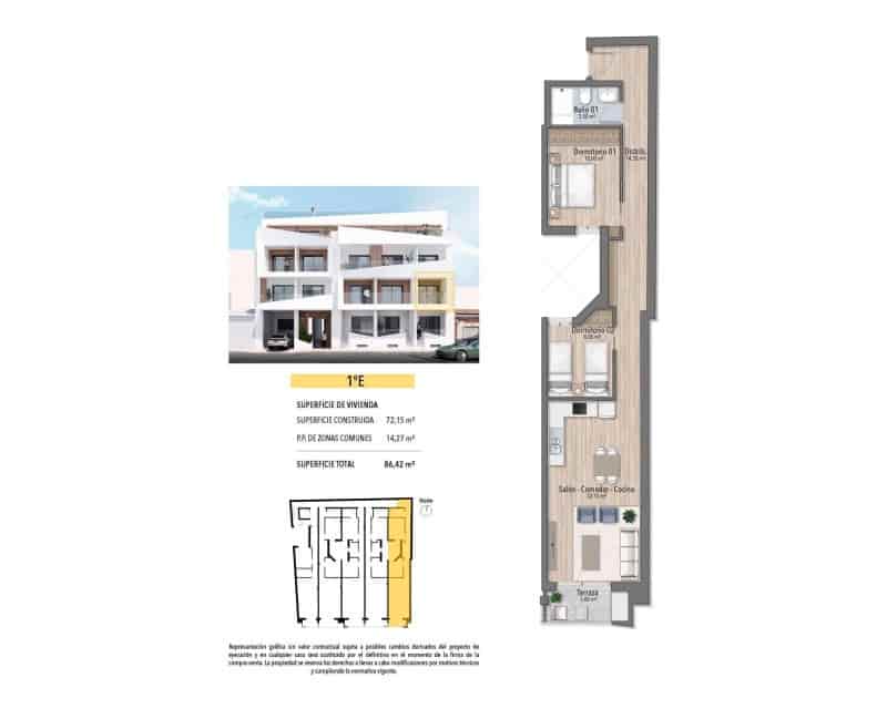 Apartamento de 2 habitaciones en Torrevieja en venta con piscina - 260.000 € (Ref: 8647188)