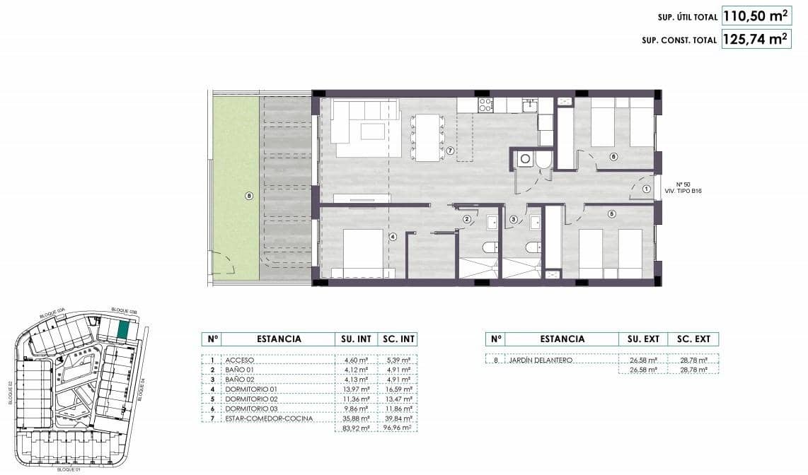 3 bedroom Apartment for sale in Monforte del Cid with pool - € 225,000 (Ref: 8710713)