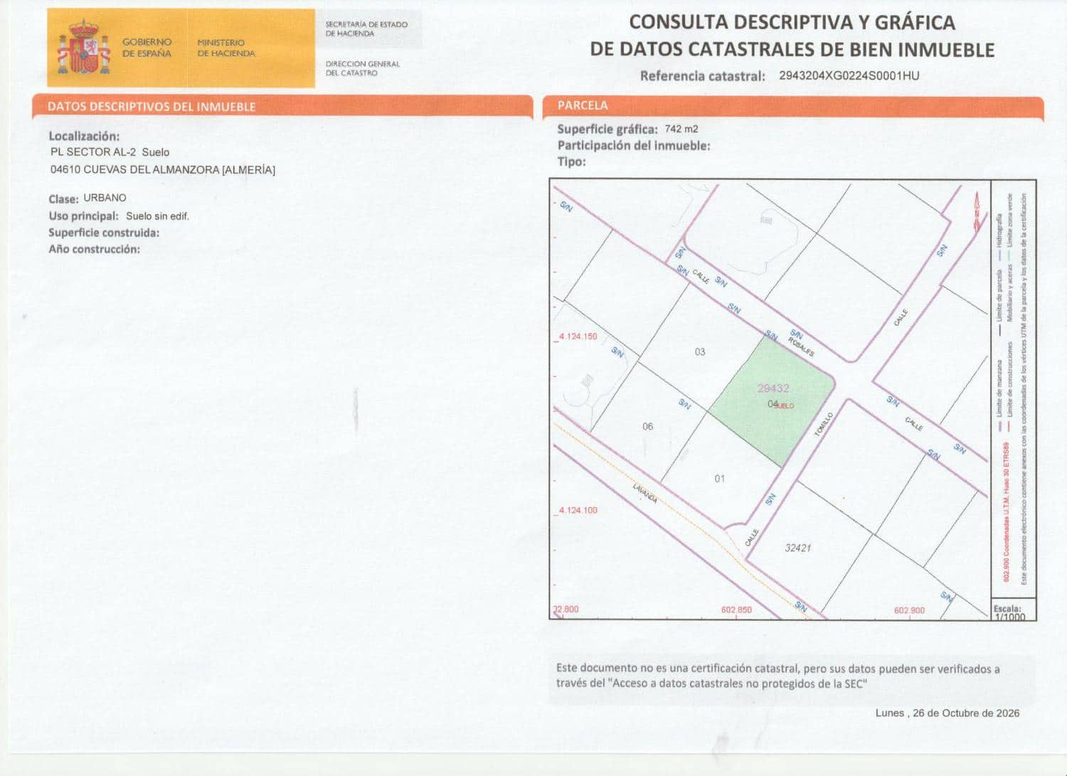 Terreno Non Edificato in vendita in Cuevas del Almanzora - 65.000 € (Rif: 10176984)