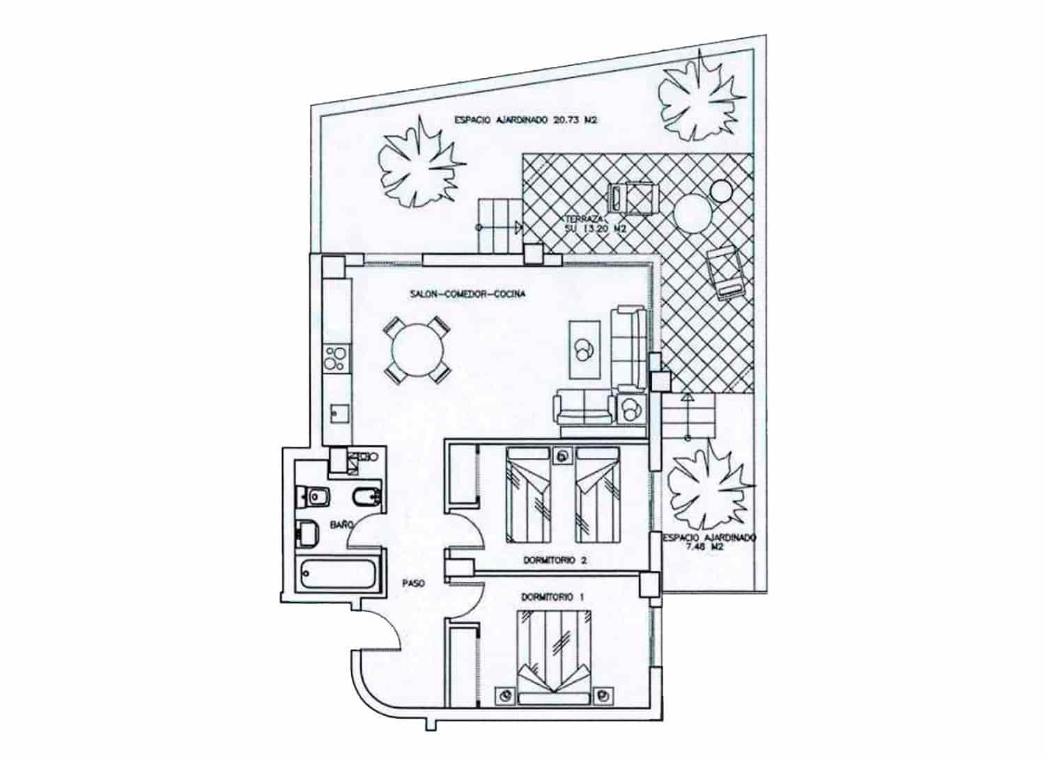 Piso de 2 habitaciones en Ibiza / Eivissa ciudad en alquiler con piscina garaje - 1.850 € (Ref: 9450595)