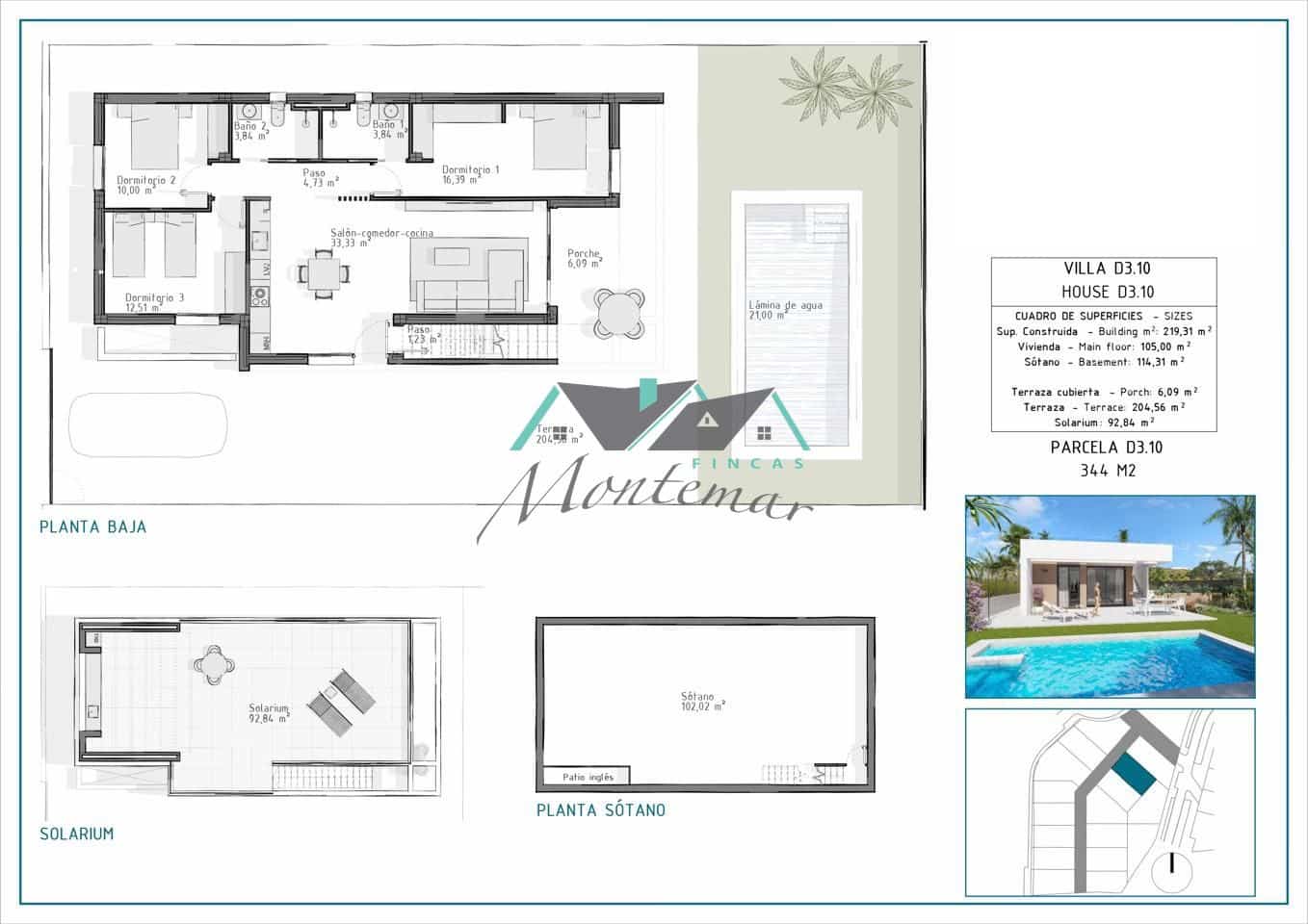 3 makuuhuone Huvila myytävänä paikassa Vera mukana uima-altaan 
autotalli - 429 000 € (Ref: 9243812)