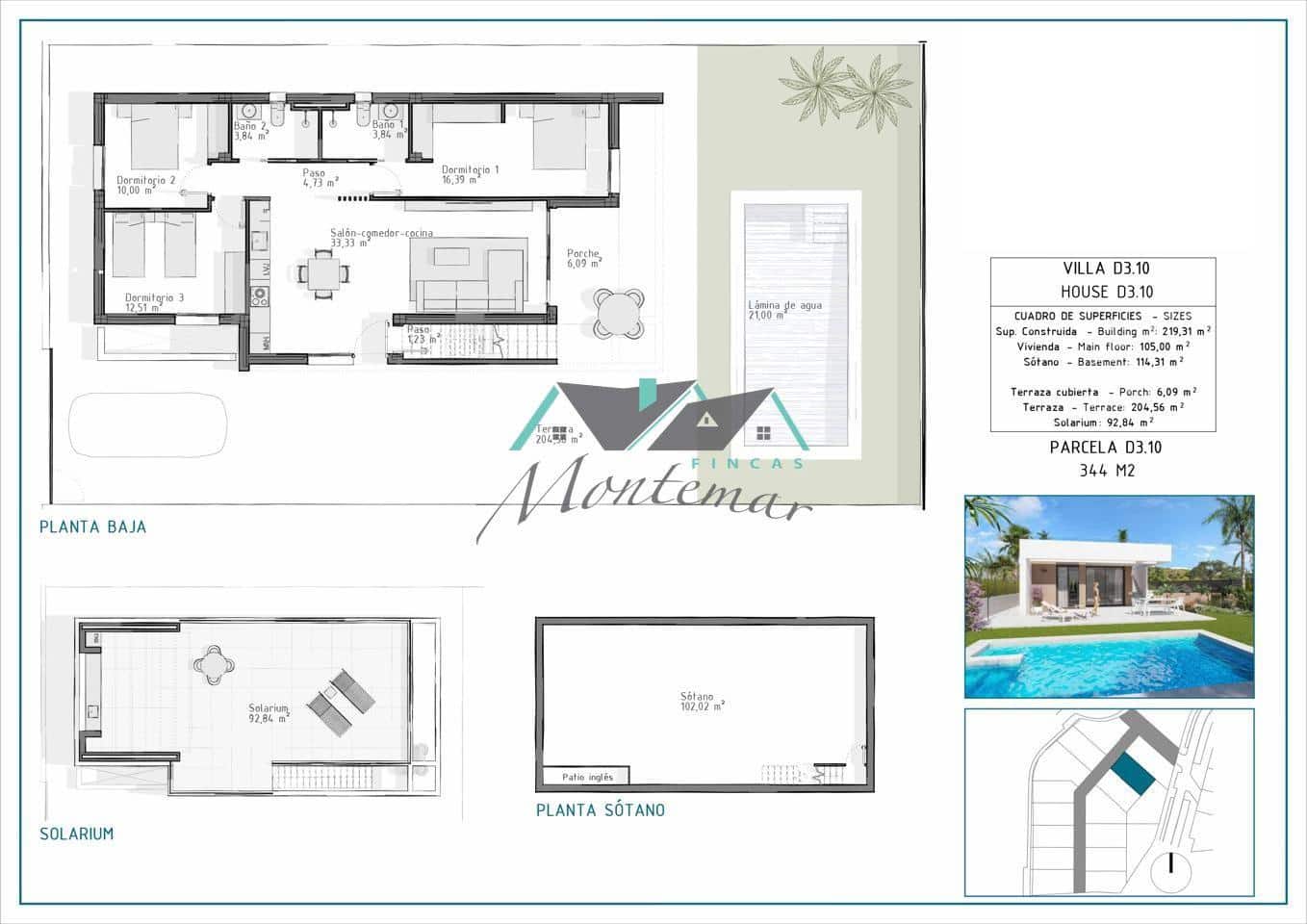 3 bedroom Villa for sale in Vera with pool garage - € 429,000 (Ref: 9283128)