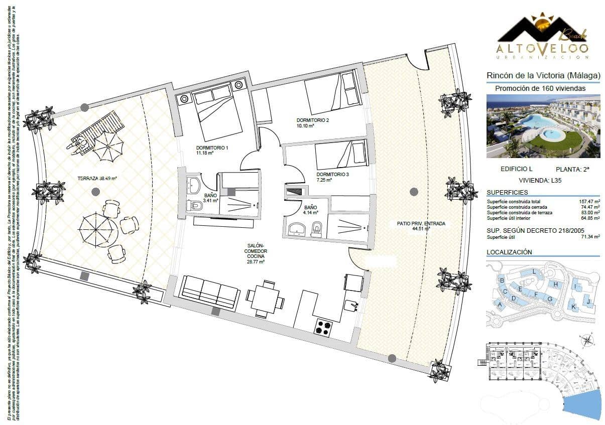3 chambre Appartement à vendre à Rincon de la Victoria avec piscine garage - 485 000 € (Ref: 10100348)