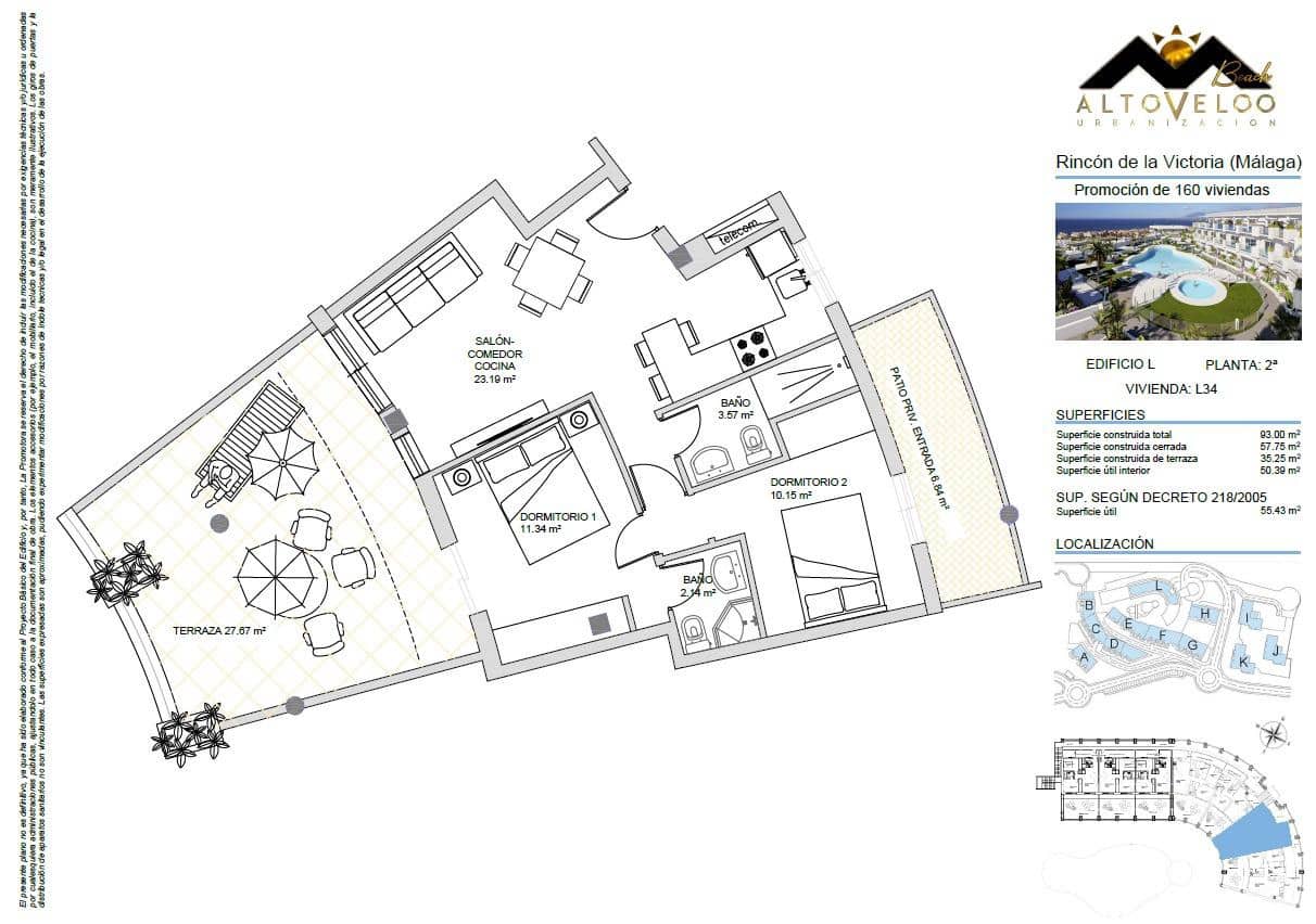 2 chambre Appartement à vendre à Rincon de la Victoria avec piscine garage - 379 000 € (Ref: 10100349)