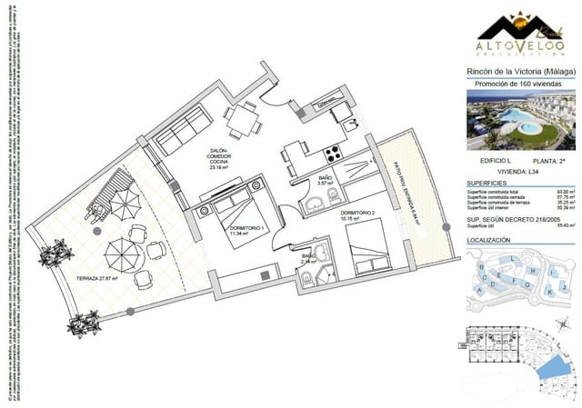 2 chambre Appartement à vendre à Rincón de la Victoria avec piscine garage - 379 000 € (Ref: 10100349)