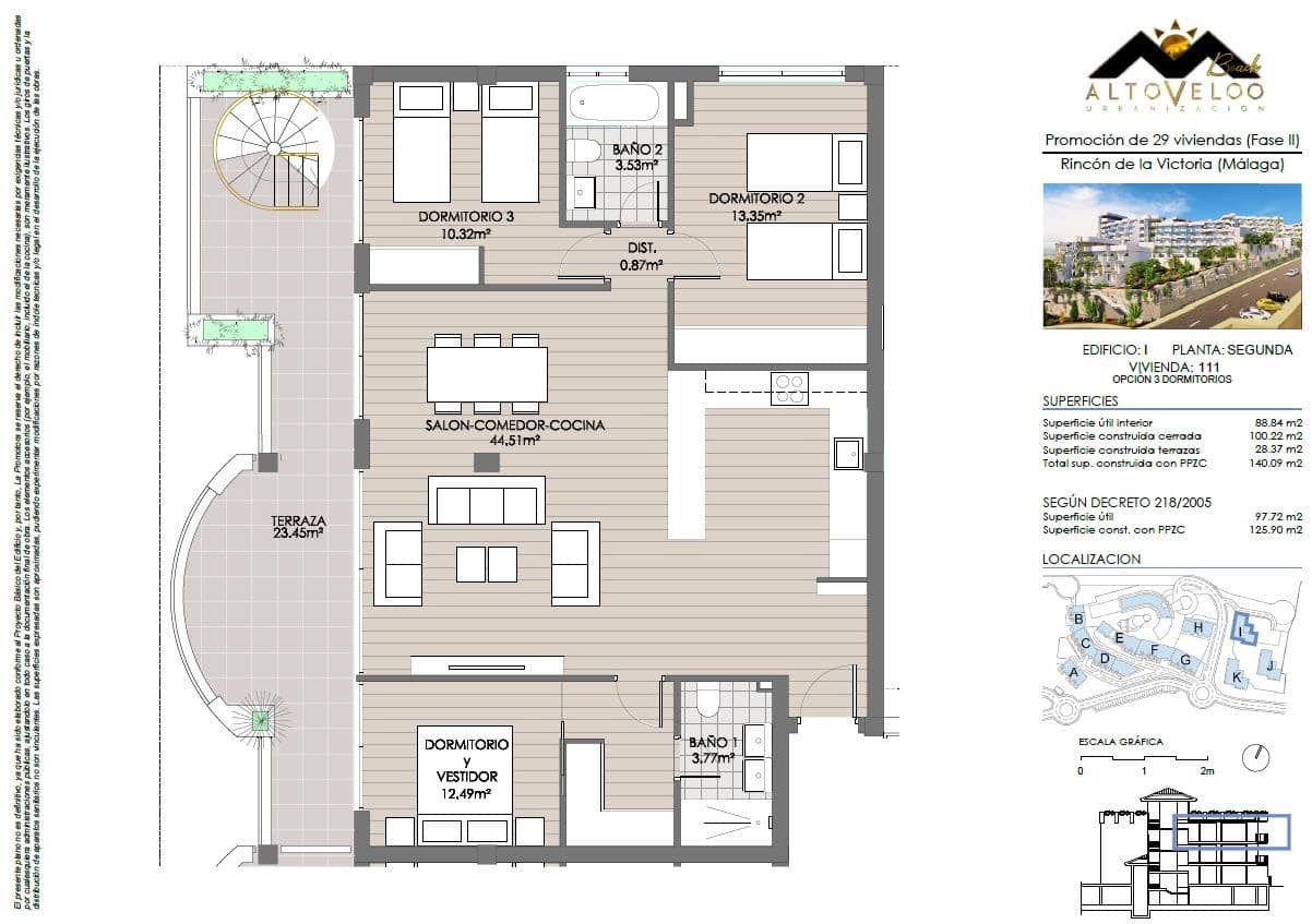 3 chambre Appartement à vendre à Rincon de la Victoria avec piscine garage - 495 000 € (Ref: 10100354)