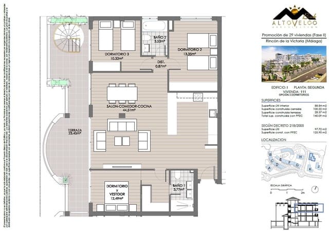 3 chambre Appartement à vendre à Rincón de la Victoria avec piscine garage - 495 000 € (Ref: 10100354)