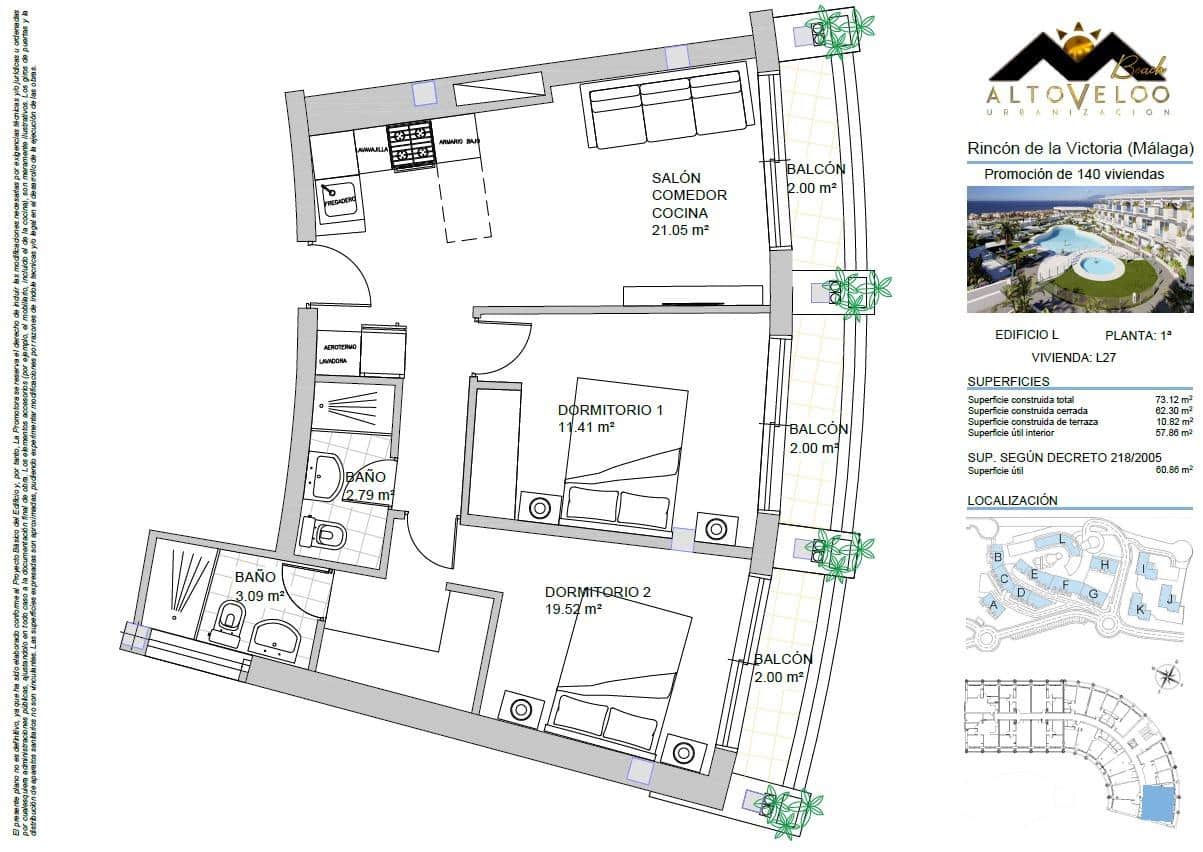 2 soveværelse Lejlighed til salg i Rincon de la Victoria med swimmingpool garage - € 319.000 (Ref: 10102788)
