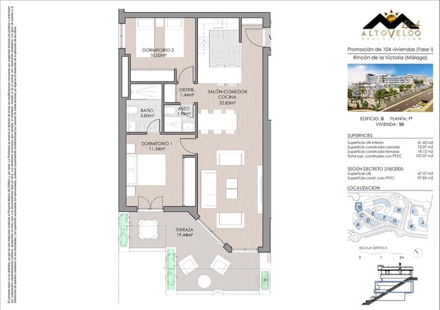 2 slaapkamer Flat te koop in Rincón de la Victoria met zwembad garage - € 335.000 (Ref: 8911303)