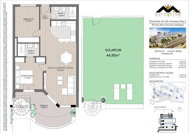 2 soverom Penthouse til salgs i Rincón de la Victoria med svømmebasseng garasje - € 389 000 (Ref: 9519156)