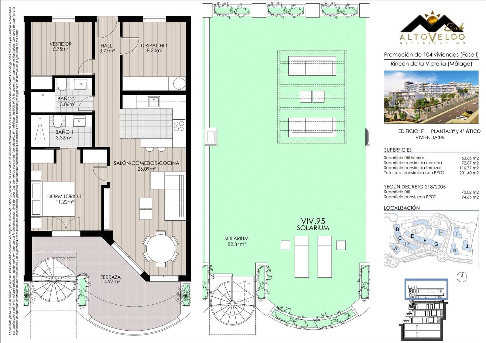 3 bedroom Penthouse for sale in Rincon de la Victoria with pool garage - € 490,000 (Ref: 9519157)