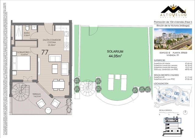 1 slaapkamer Penthouse te koop in Rincón de la Victoria met zwembad garage - € 295.000 (Ref: 9519158)