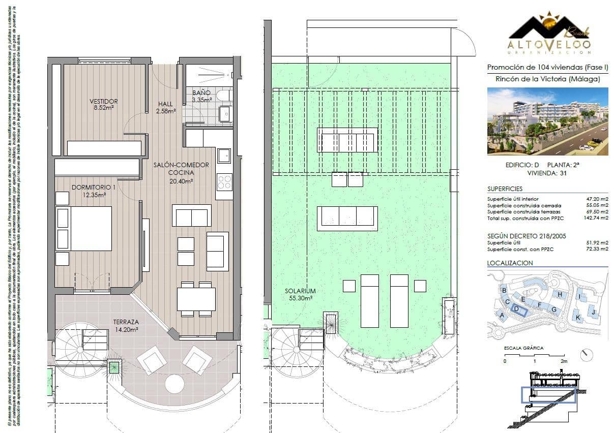 Ático de 2 habitaciones en Rincón de la Victoria en venta con piscina garaje - 355.000 € (Ref: 9998918)