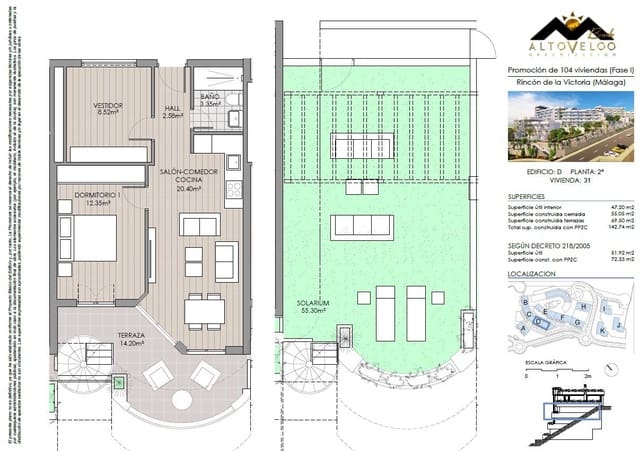 2 soveværelse Penthouse til salg i Rincón de la Victoria med swimmingpool garage - € 355.000 (Ref: 9998918)
