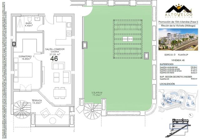 1 soveværelse Penthouse til salg i Rincón de la Victoria med swimmingpool garage - € 355.000 (Ref: 9998920)