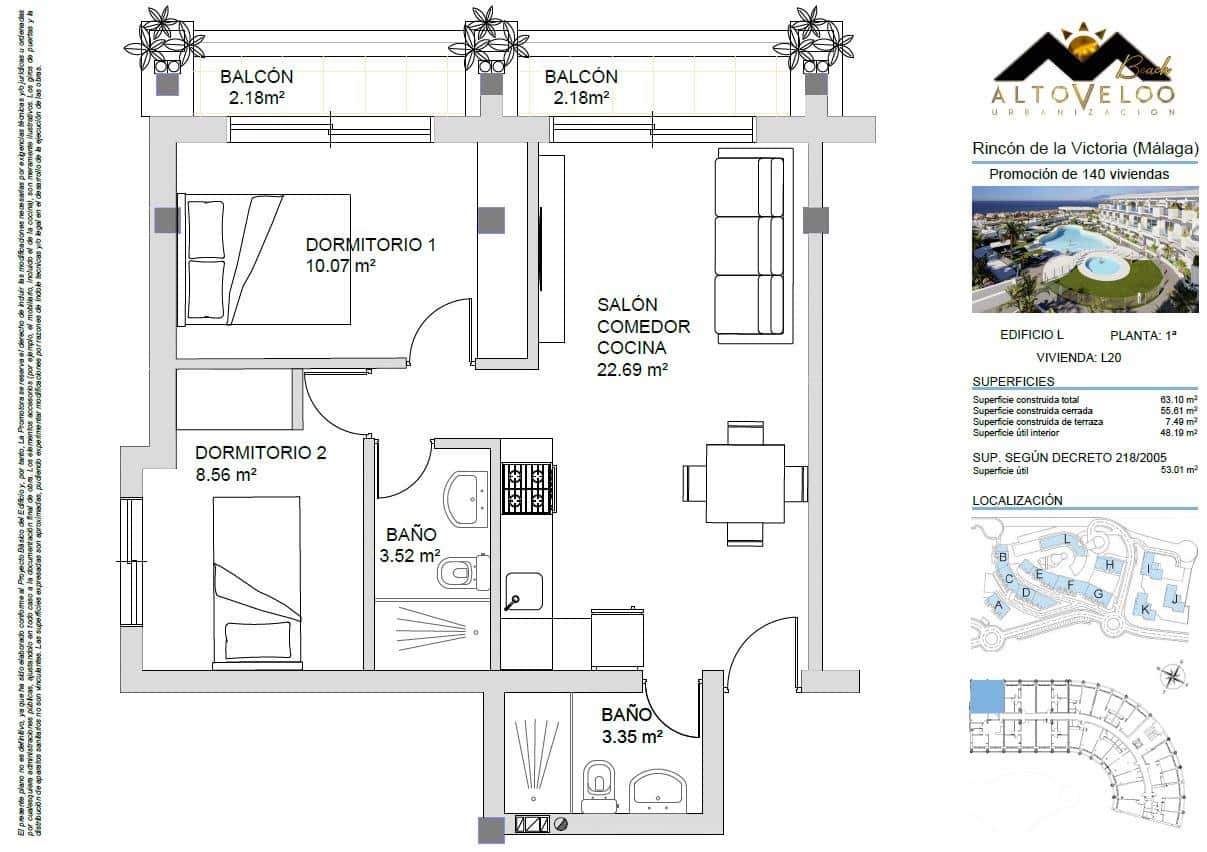 2 soveværelse Lejlighed til salg i Rincon de la Victoria med garage - € 290.000 (Ref: 9999685)