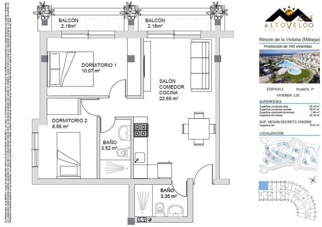 2 soveværelse Lejlighed til salg i Rincón de la Victoria med garage - € 290.000 (Ref: 9999685)