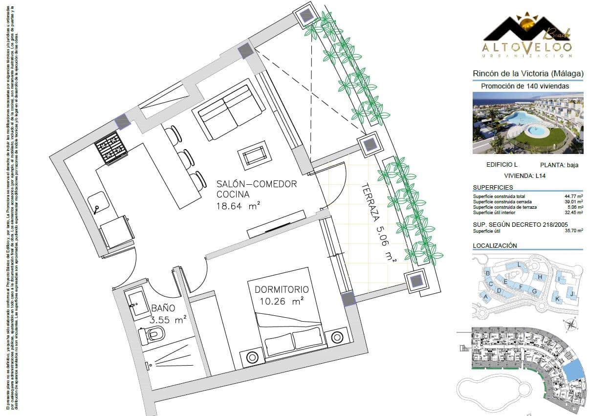 1 soverom Leilighet til salgs i Rincon de la Victoria - € 218 000 (Ref: 9999686)