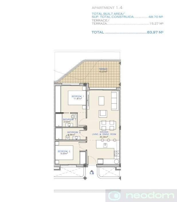 2 bedroom Apartment for sale in Los Alcazares - € 292,000 (Ref: 9387321)