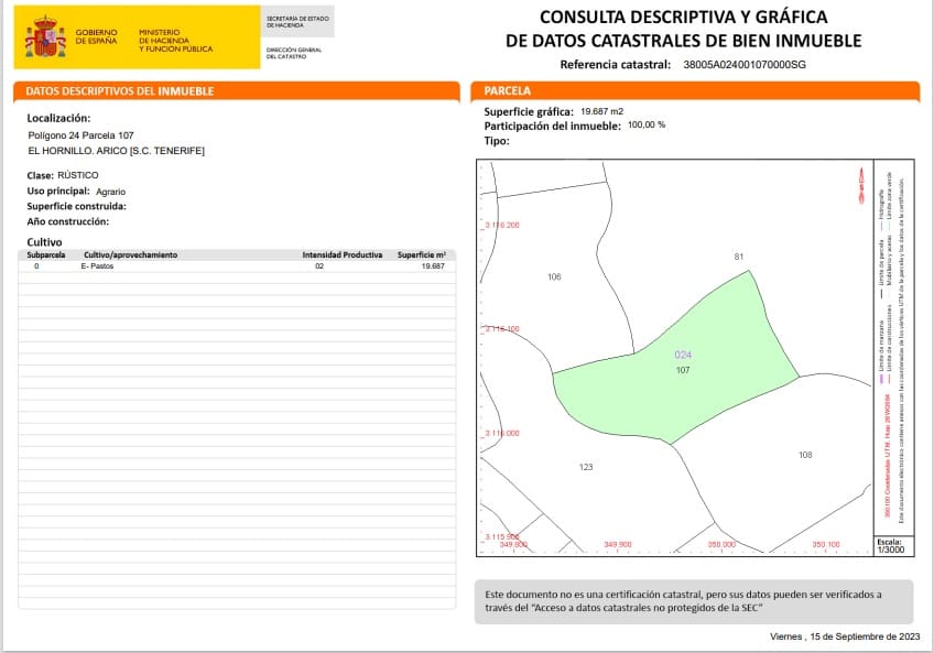 Ubebygd land til salgs i Arico - € 22 000 (Ref: 7792224)