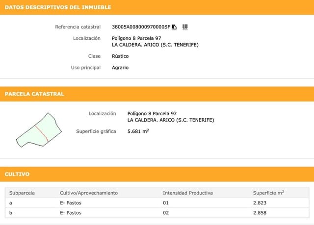 Ubebygd land til salgs i Arico - € 83 000 (Ref: 8451633)