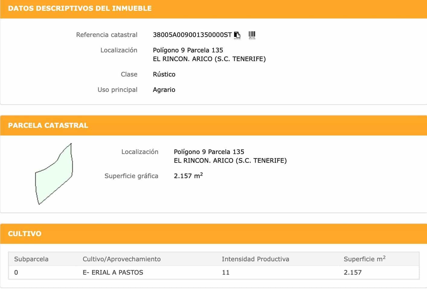 Ubebygd land til salgs i Villa de Arico - € 33 000 (Ref: 8451637)