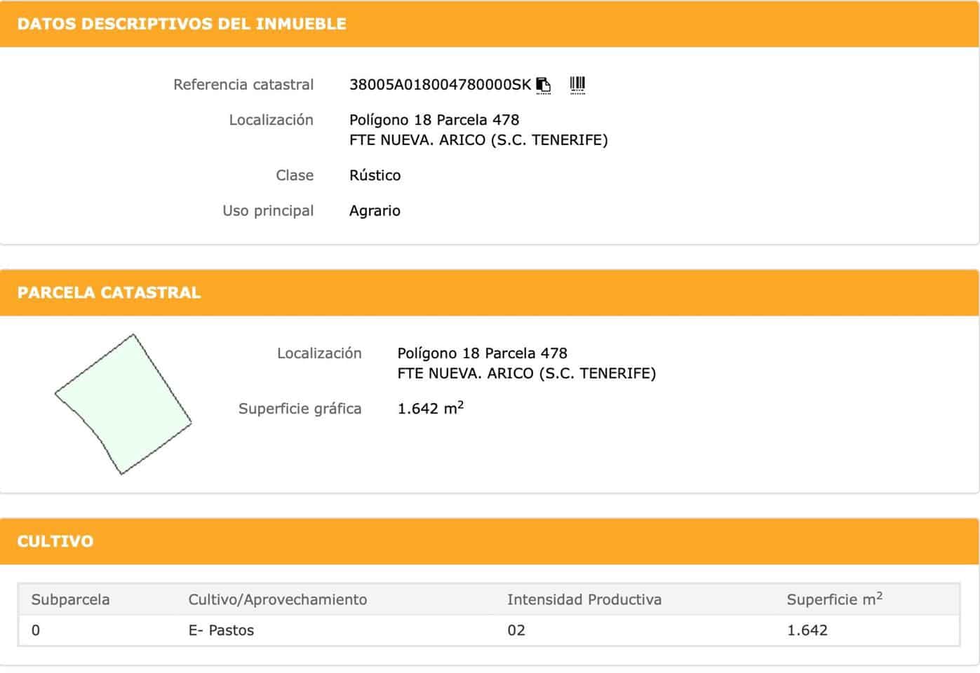 Mark till salu i Arico - 24 000 € (Ref: 8451639)
