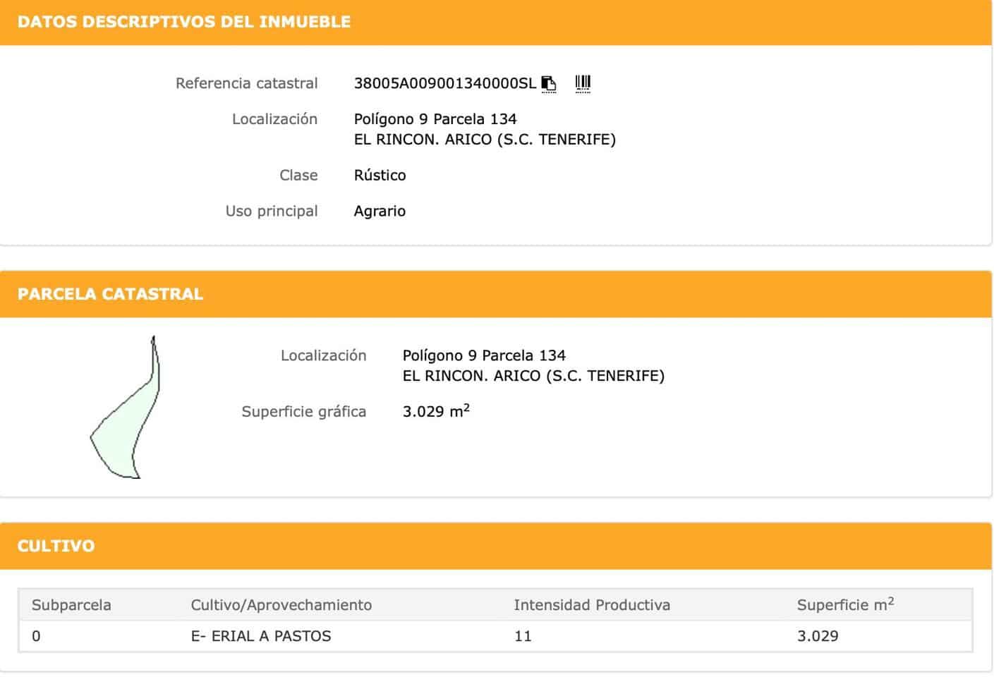 Ubebygd land til salgs i Villa de Arico - € 47 000 (Ref: 8451640)