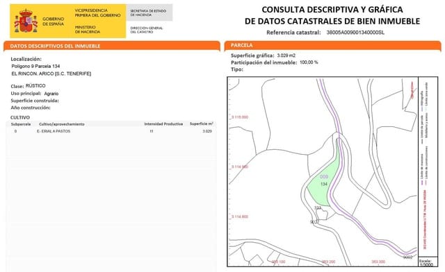 Ubebygd land til salgs i Villa de Arico, Arico - € 47 000 (Ref: 8451640)