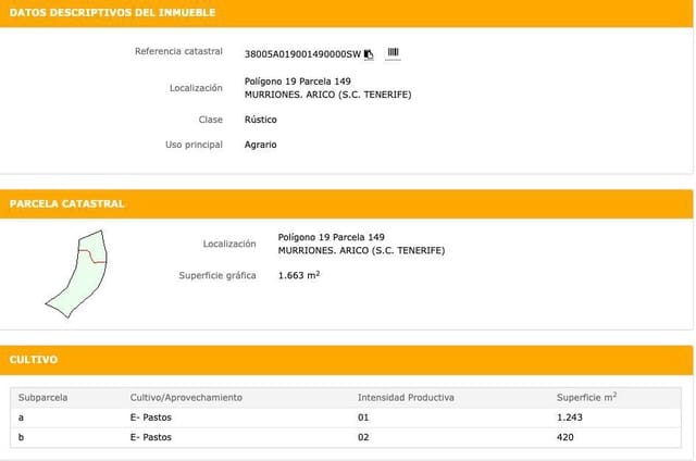 Mark till salu i La Sabinita, Arico - 15 000 € (Ref: 9665313)