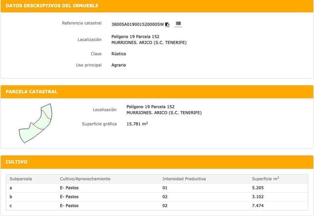 Terreno/Finca Rústica en Arico en venta - 25.000 € (Ref: 9665420)