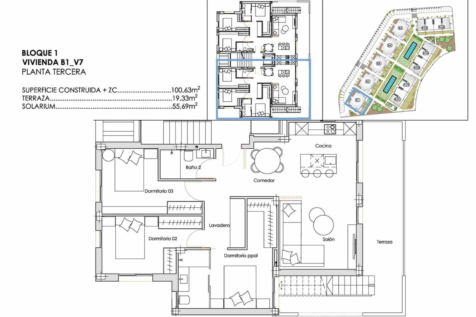 3 sovrum Lägenhet till salu i Torre-Pacheco med pool - 427 900 € (Ref: 10044039)
