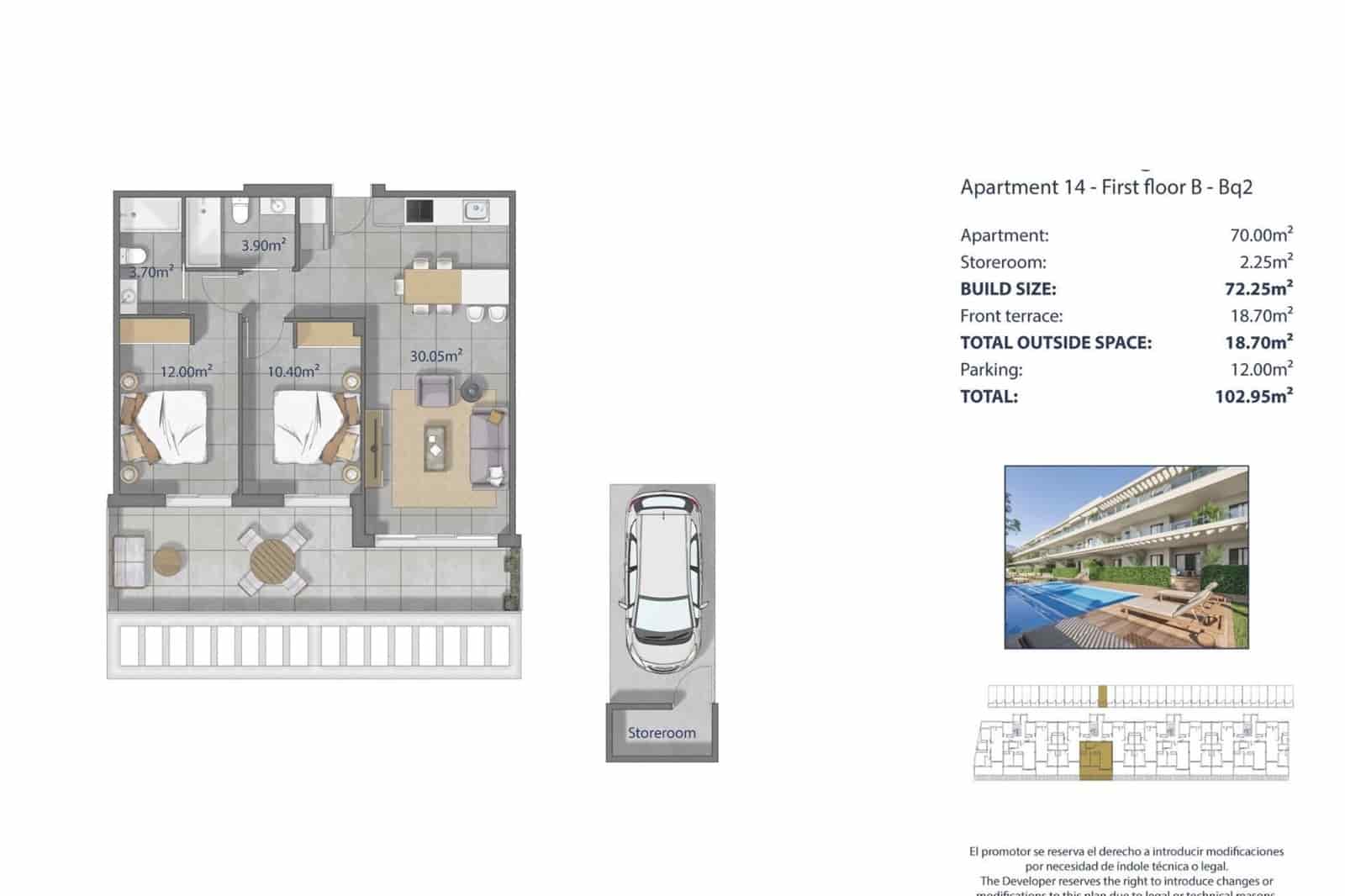2 soverom Leilighet til salgs i Los Narejos med svømmebasseng - € 339 000 (Ref: 10044162)