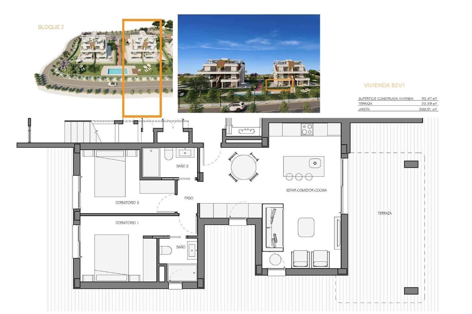 2 chambre Appartement à vendre à Hacienda del Alamo avec piscine garage - 234 900 € (Ref: 10147418)