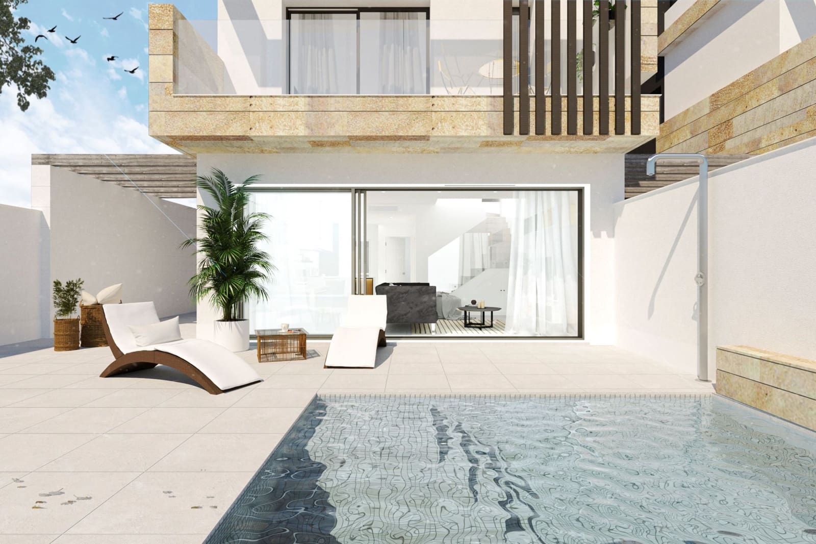 Chalet de 3 habitaciones en San Pedro del Pinatar en venta con piscina - 395.000 € (Ref: 7622594)