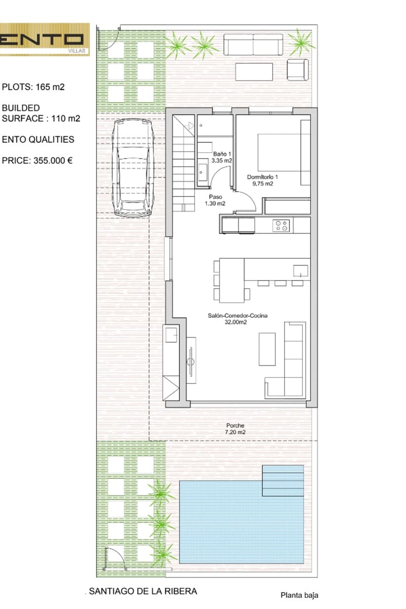 3 bedroom Villa for sale in Santiago de la Ribera with pool - € 495,000 (Ref: 8465525)