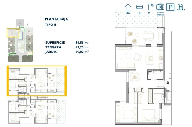 2 soverom Leilighet til salgs i San Pedro del Pinatar ciudad, San Pedro del Pinatar med svømmebasseng - € 274 900 (Ref: 8901647)