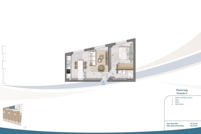 Apartamento de 1 habitación en Los Cuarteros, San Pedro del Pinatar en venta con piscina - 240.000 € (Ref: 8923116)