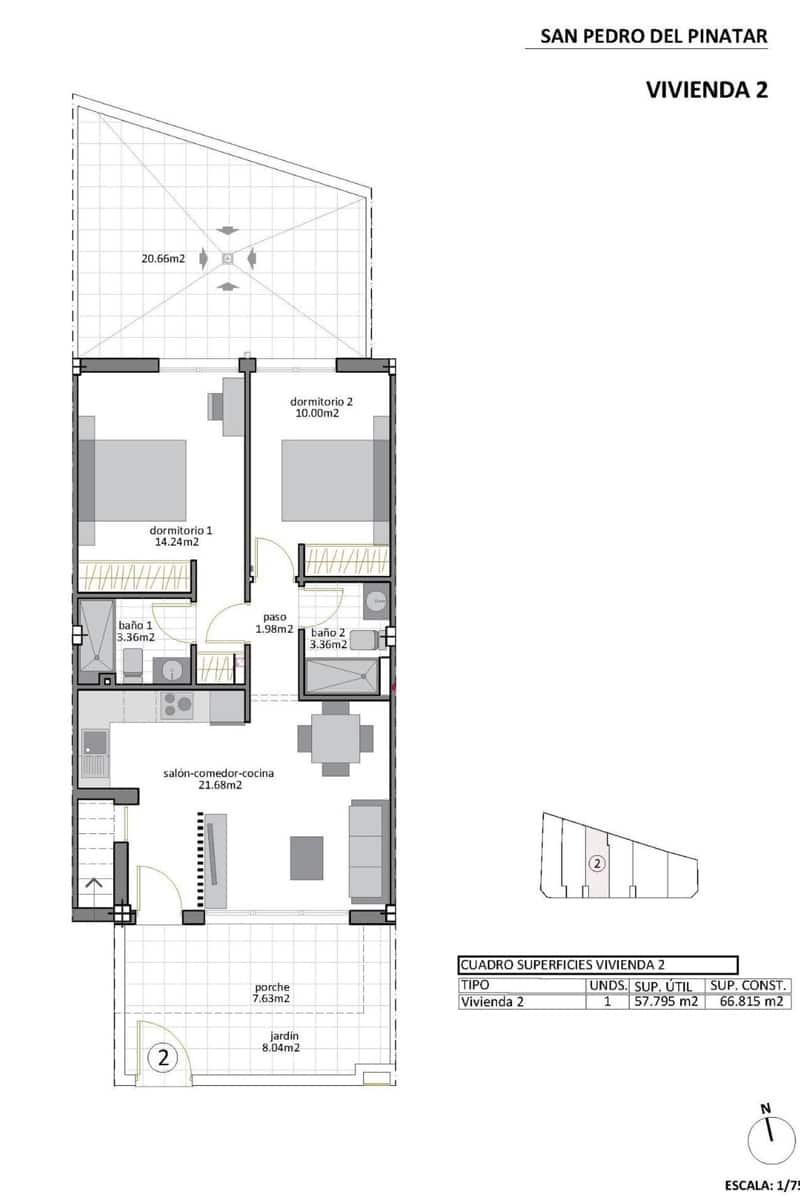 2 makuuhuone Huoneisto myytävänä paikassa San Pedro del Pinatar mukana uima-altaan - 299 950 € (Ref: 9016528)