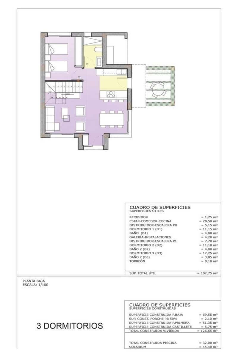 3 sovrum Villa till salu i Playa Honda med pool - 489 000 € (Ref: 9193176)