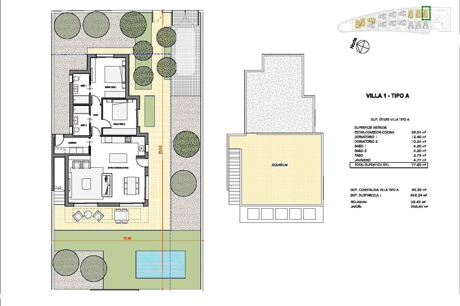 2 bedroom Villa for sale in Fuente Alamo de Murcia with pool - € 279,900 (Ref: 9444639)